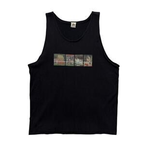 VTG Y2K 90s Stussy Black Hawaii Tank Top XL Skate Surf Streetwear
